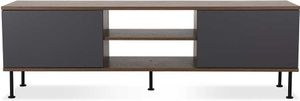 Fernsehboard im Retro Look Anthrazit und Walnuss Dekor