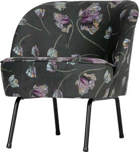 Cocktailsessel in Grau Samt Blumen Motiven