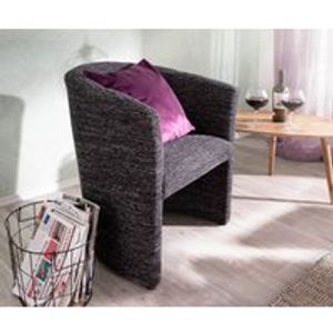 DELIFE Cocktailsessel Pieder Schwarz gepolstert Designsessel, Cocktailsessel
