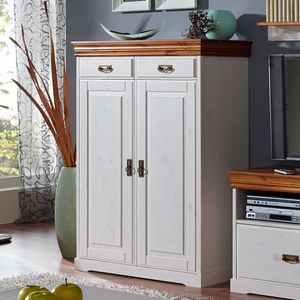 Highboard in Braun Weiß