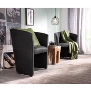 DELIFE Cocktailsessel Pieder Anthrazit gepolstert Antik Optik, Cocktailsessel