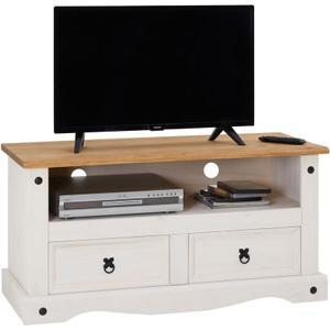 TV Lowboard CAMPO Kiefer massiv mit 2 Schubladen, Mexiko Möbel - CARO-MÖBEL