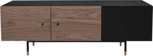 Fernsehschrank in Walnussfarben und Schwarz 150 cm breit