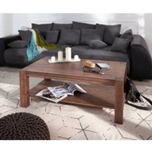 DELIFE Couchtisch Indra Akazie Braun 120x70 Ablage Massivholz, Couchtische