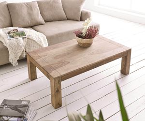 DELIFE Couchtisch Indra Sheesham Natur 120x70 cm Massivholz, Couchtische