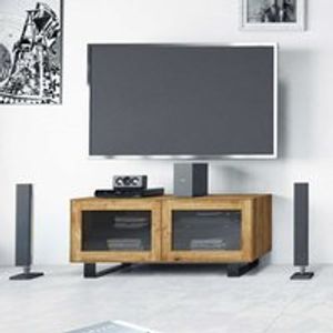 Fernsehtisch aus Wildeiche Massivholz Glastüren