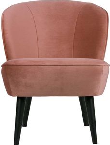 Cocktailsessel in Rosa und Schwarz Birke Massivholz und Samt