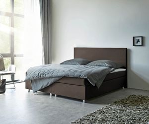 DELIFE Boxspringbett Cloud 180x200 cm Braun Topper und Matratze Flachgewebe, Boxspringbetten