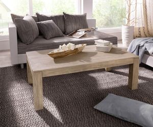 DELIFE Couchtisch Indra Akazie Champagner 120x70 cm Massivholz, Couchtische