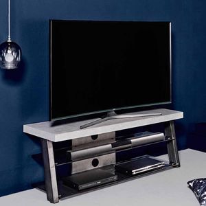 Fernsehtisch mit Glasböden Beton Grau