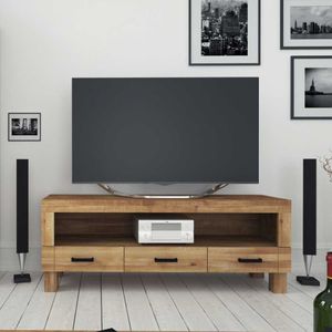Fernsehtisch aus Wildeiche Massivholz Schubladen