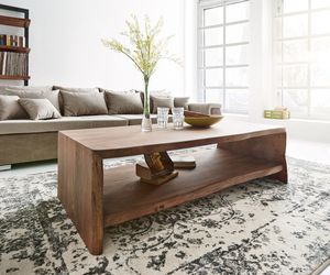 DELIFE Couchtisch Live-Edge 130x60 cm Akazie Braun Baumkante, Couchtische, Baumkantenmöbel, Massivholzmöbel, Massivholz, Baumkante, Wolf Live Edge