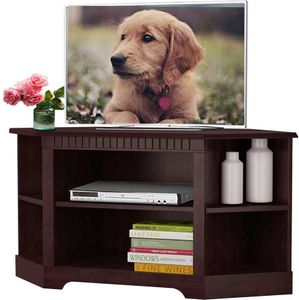 TV Eckschrank in Wengefarben Kiefer Massivholz