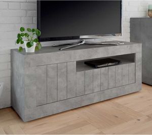 Design TV Lowboard in Beton Grau 3-türig